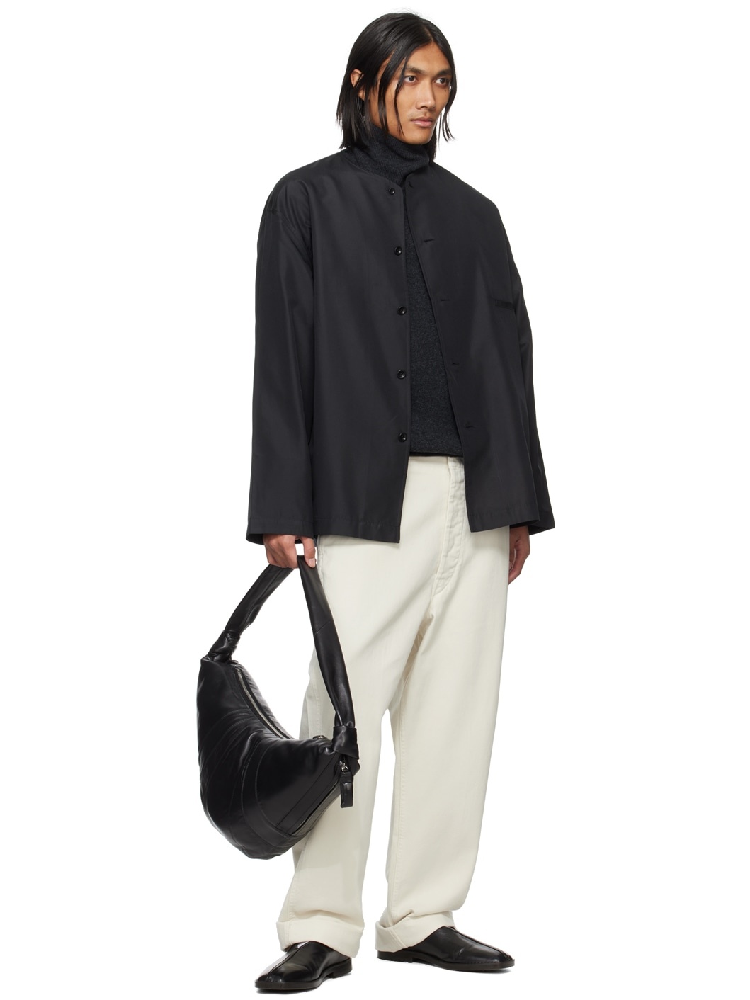 Black Large Croissant Bag - 4