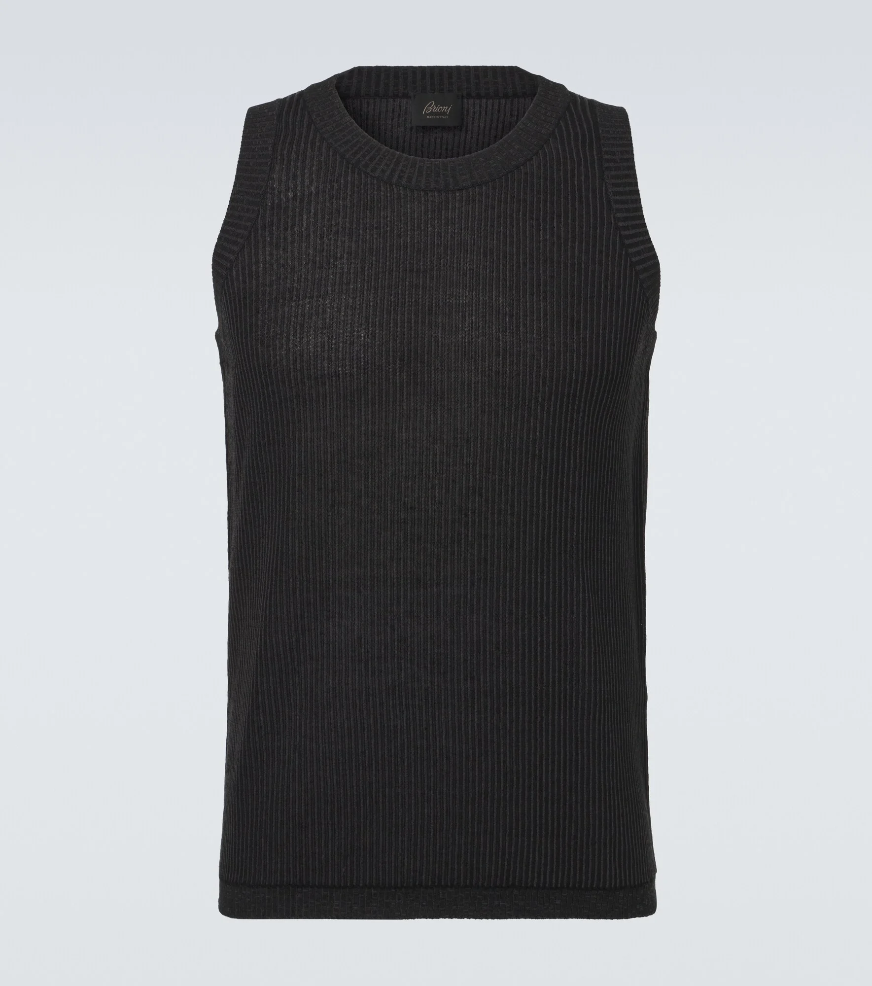 Ribbed-knit cotton, linen, and silk tank top - 1