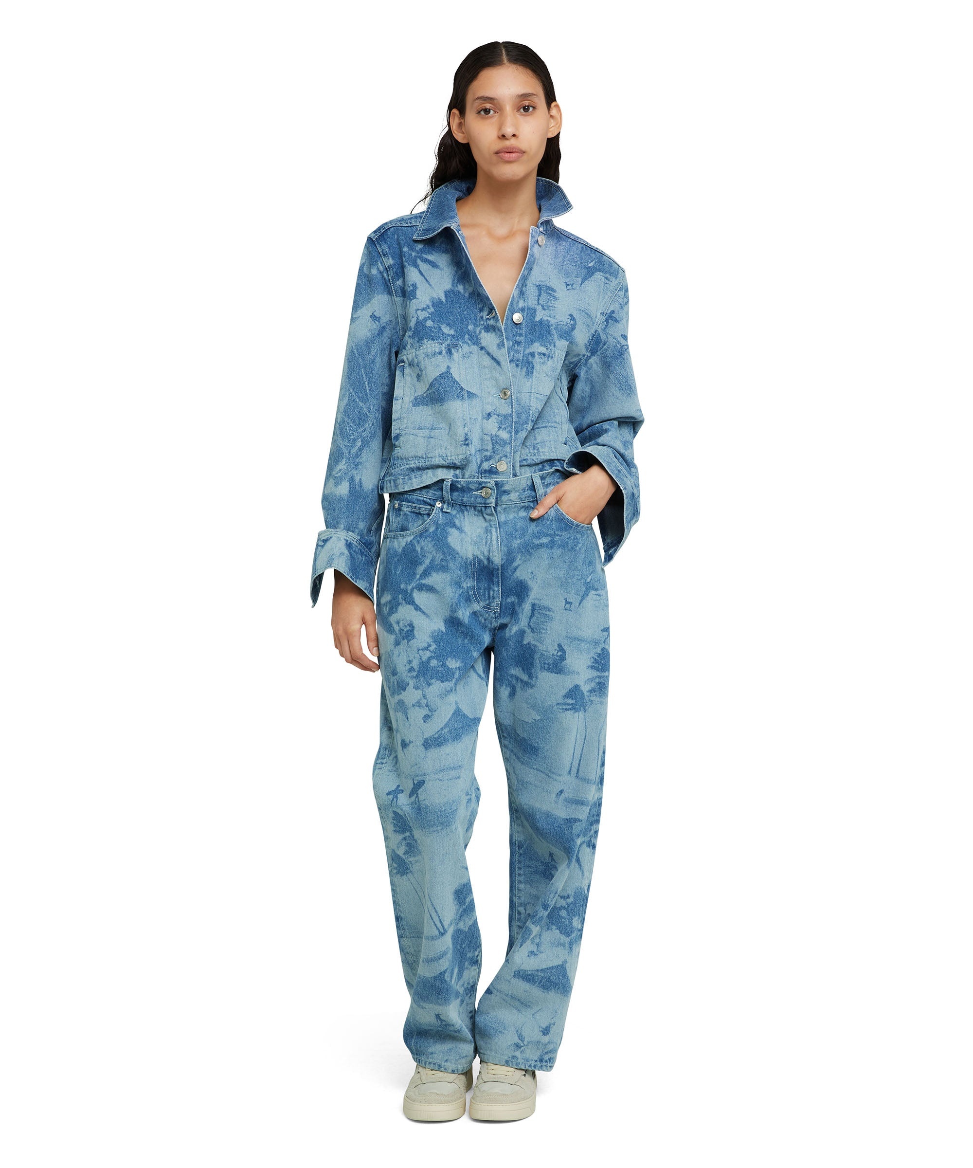 Jeans with straight legs and "surfer" laser processing - 5