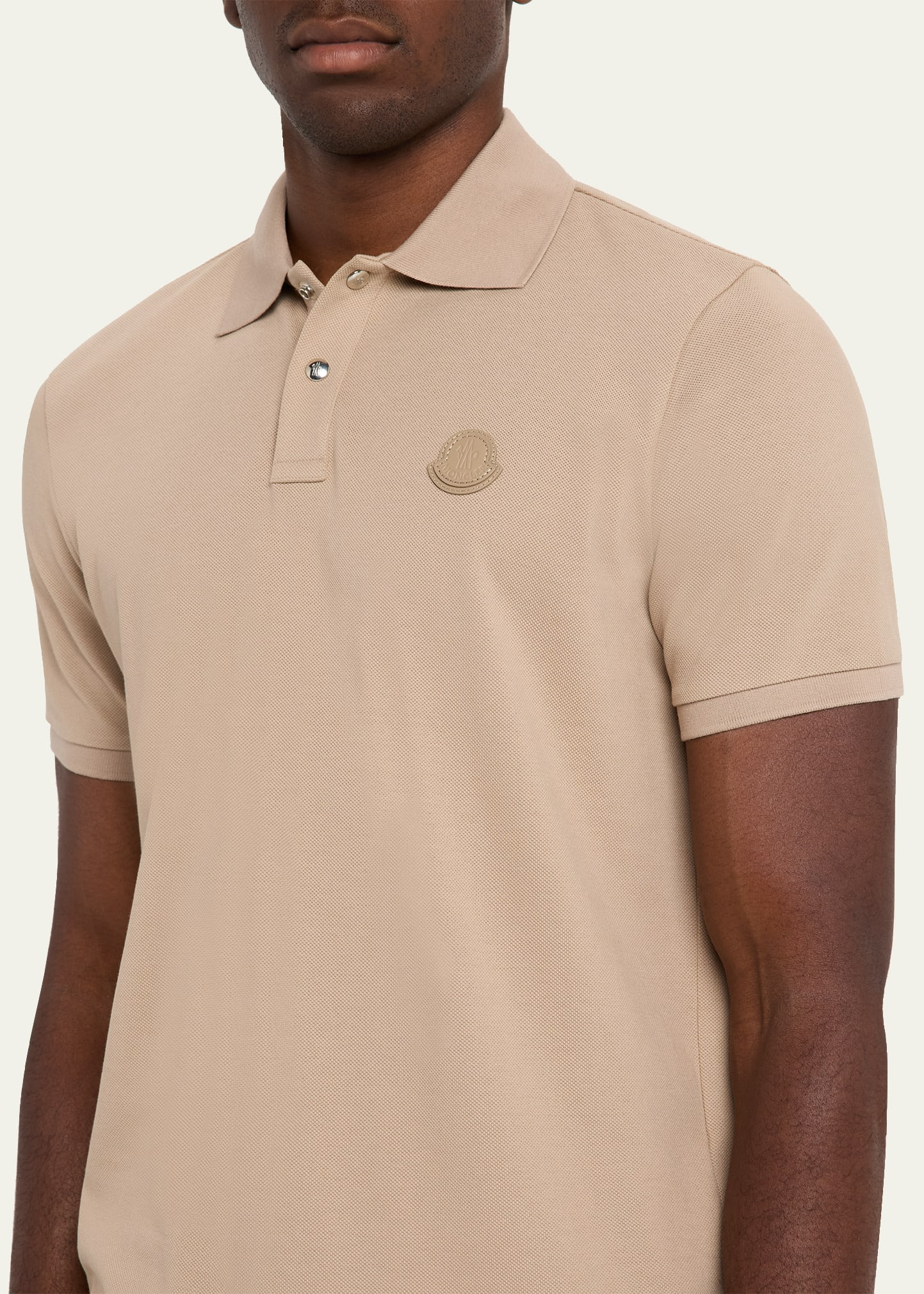 Men's Leather-Emblem Polo Shirt - 5