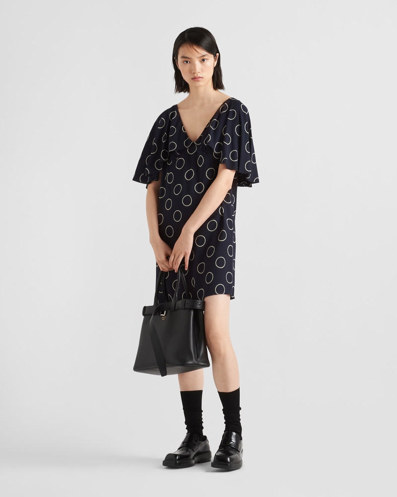 Prada Printed sablé mini-dress outlook