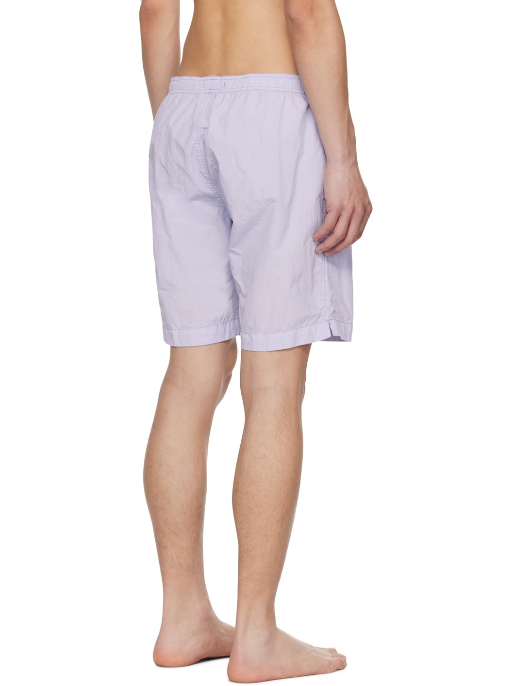 Blue Garment-Dyed Swim Shorts - 3