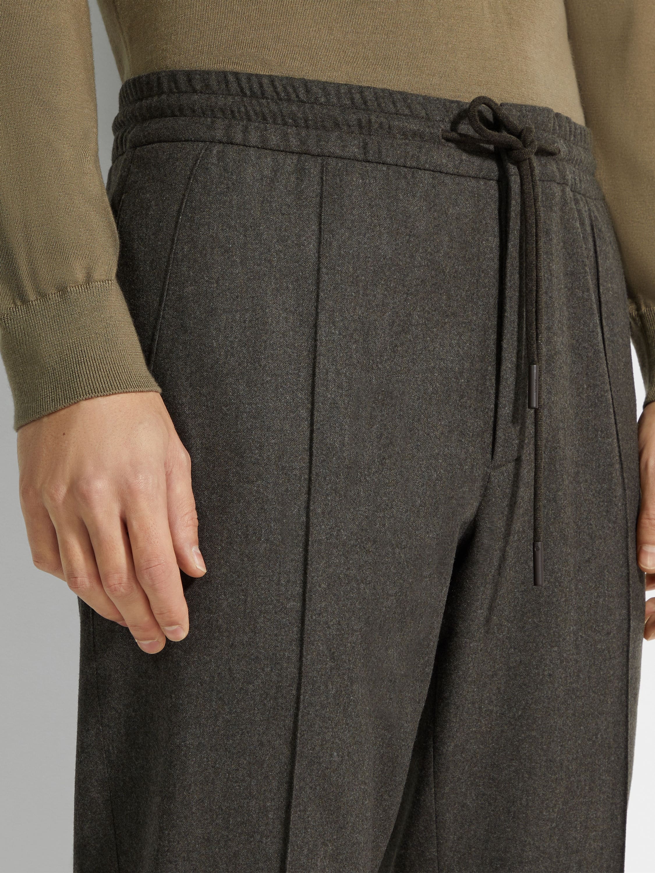 KHAKI 15MILMIL15 WOOL JOGGERS - 2
