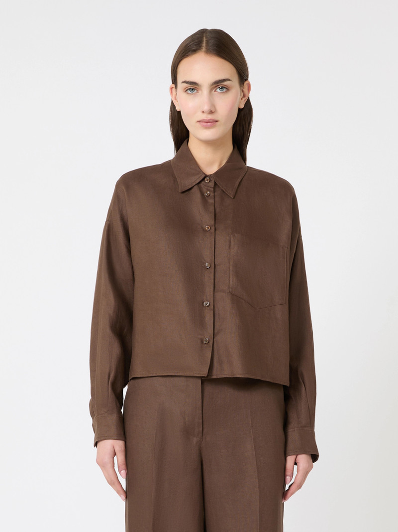 CAPO Linen canvas jacket - CHOCOLATE 3
