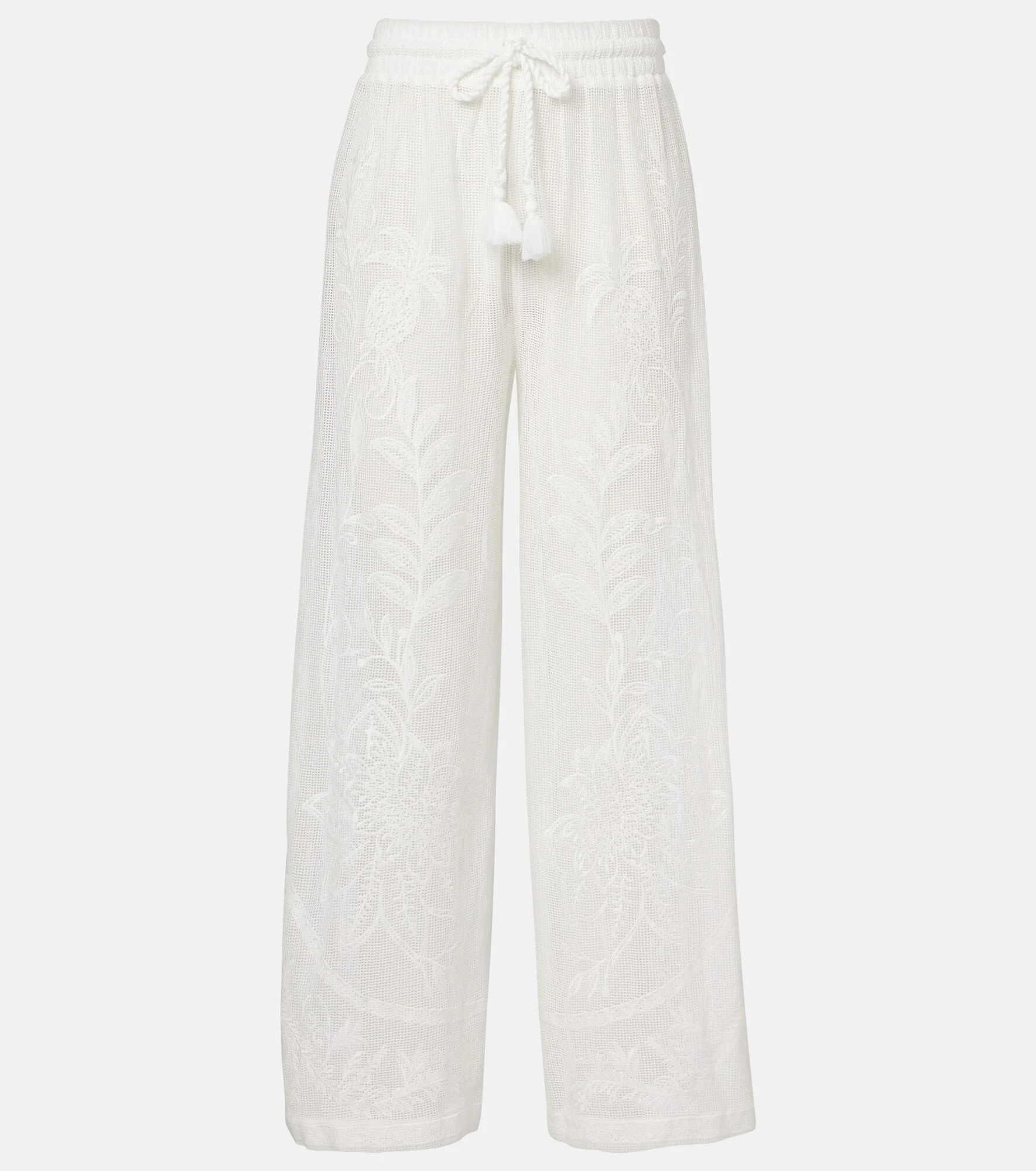 Nina embroidered cotton pants - 1