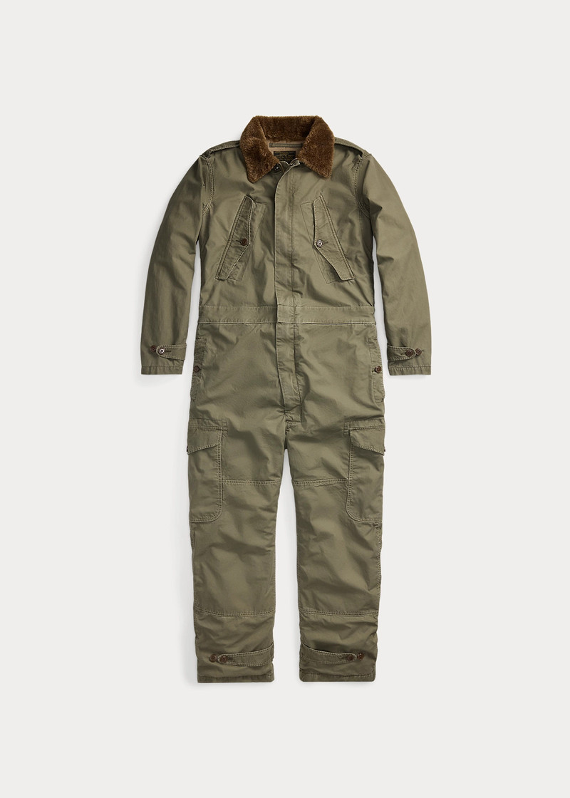 Fleece-Collar Canvas Coverall 1