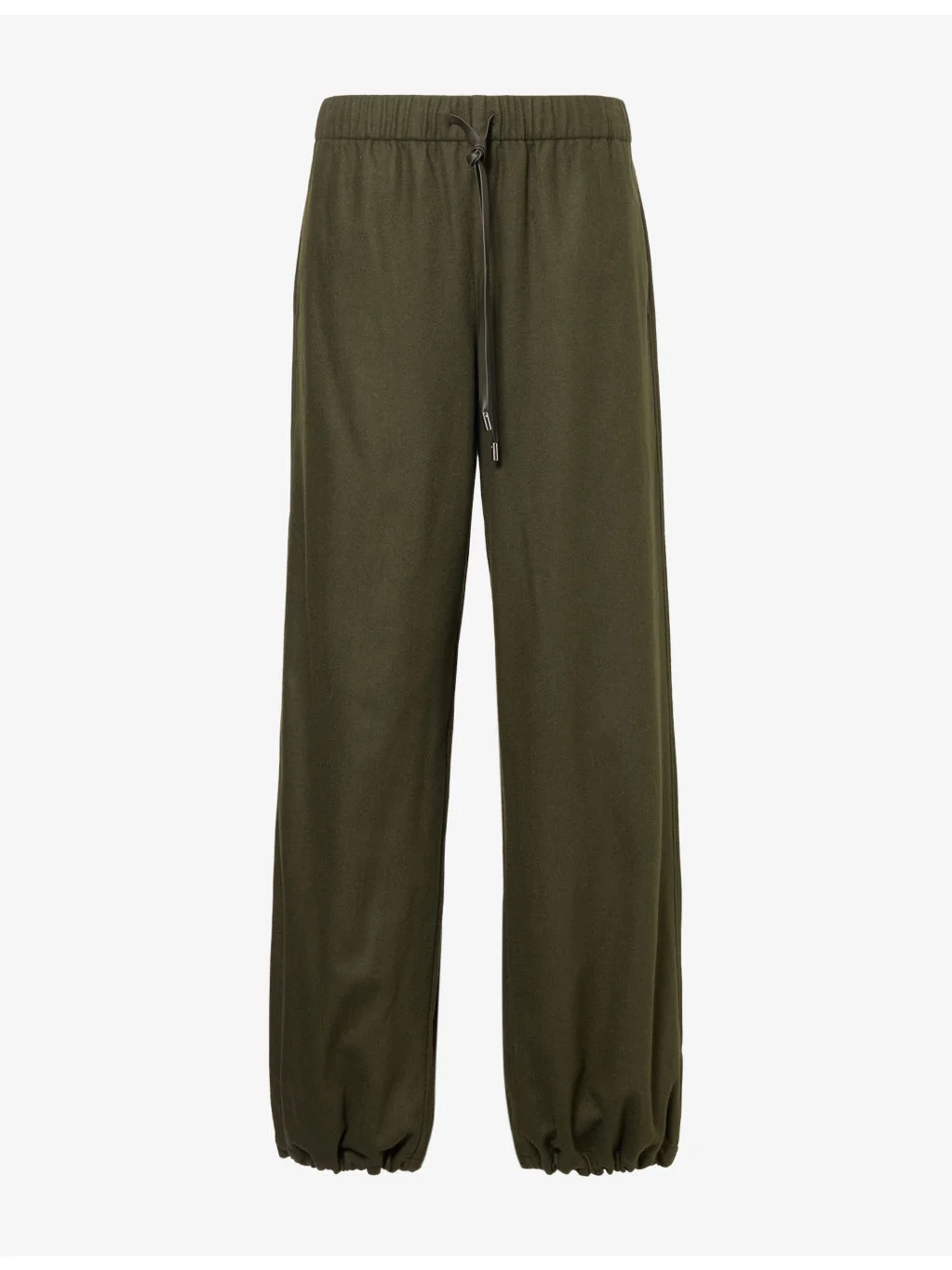 Drawstring Flannel Wool-Blend Trousers - 1