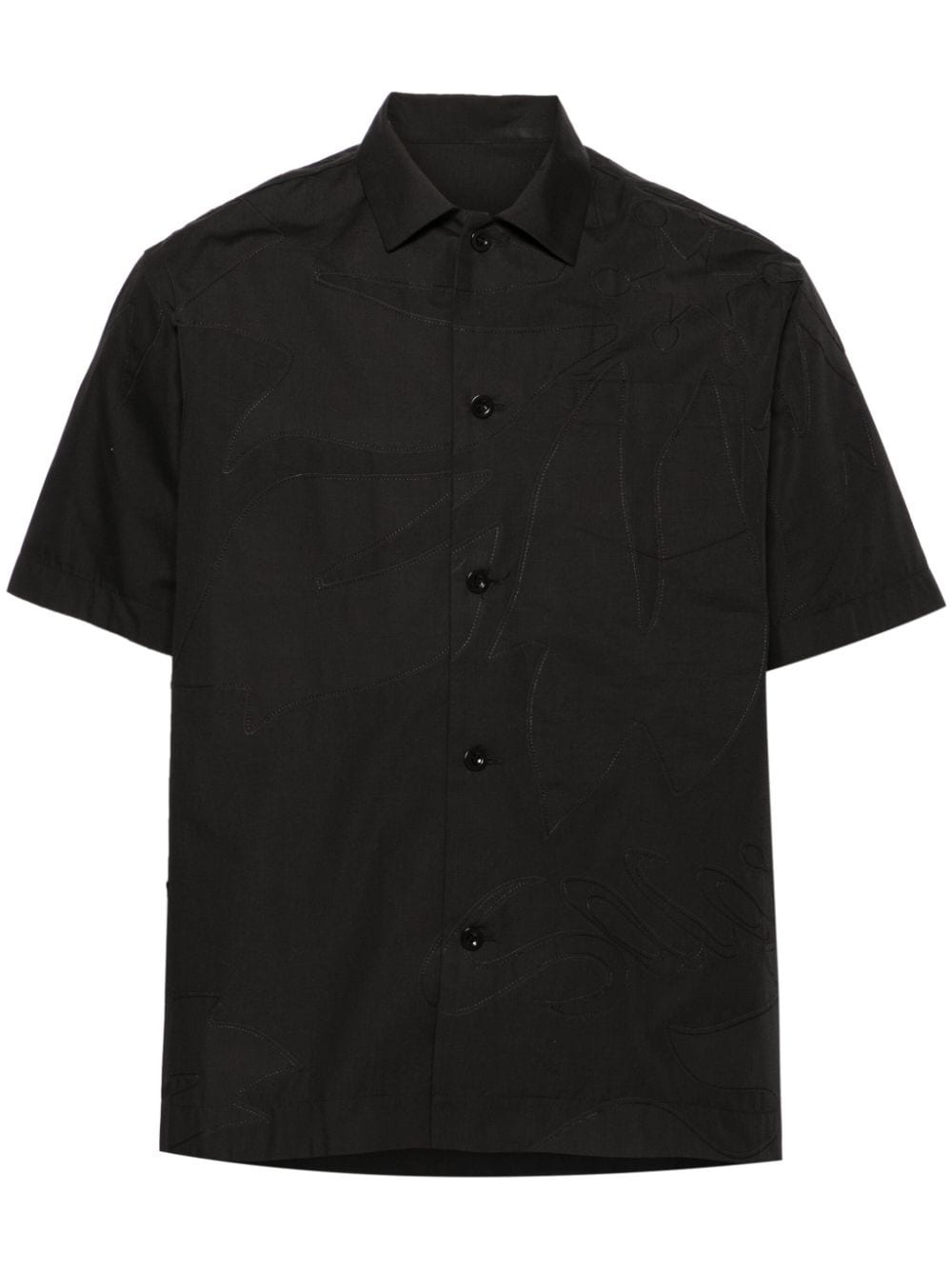 motif-embroidered poplin shirt - 1