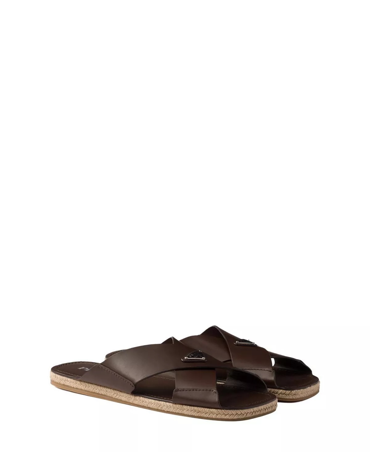 Men's Crisscross Leather Slides - 1