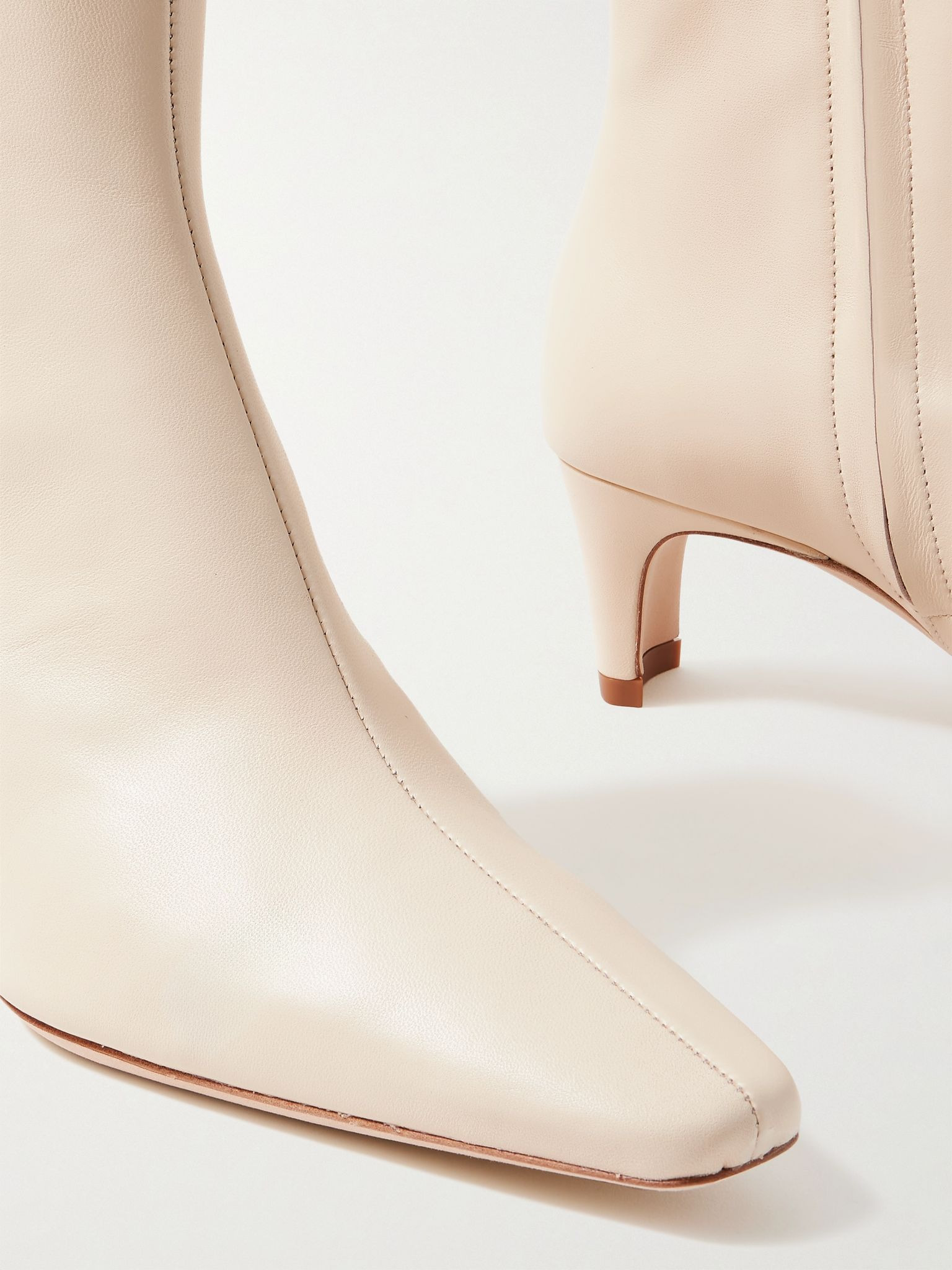 Wally leather ankle boots Cream - 4
