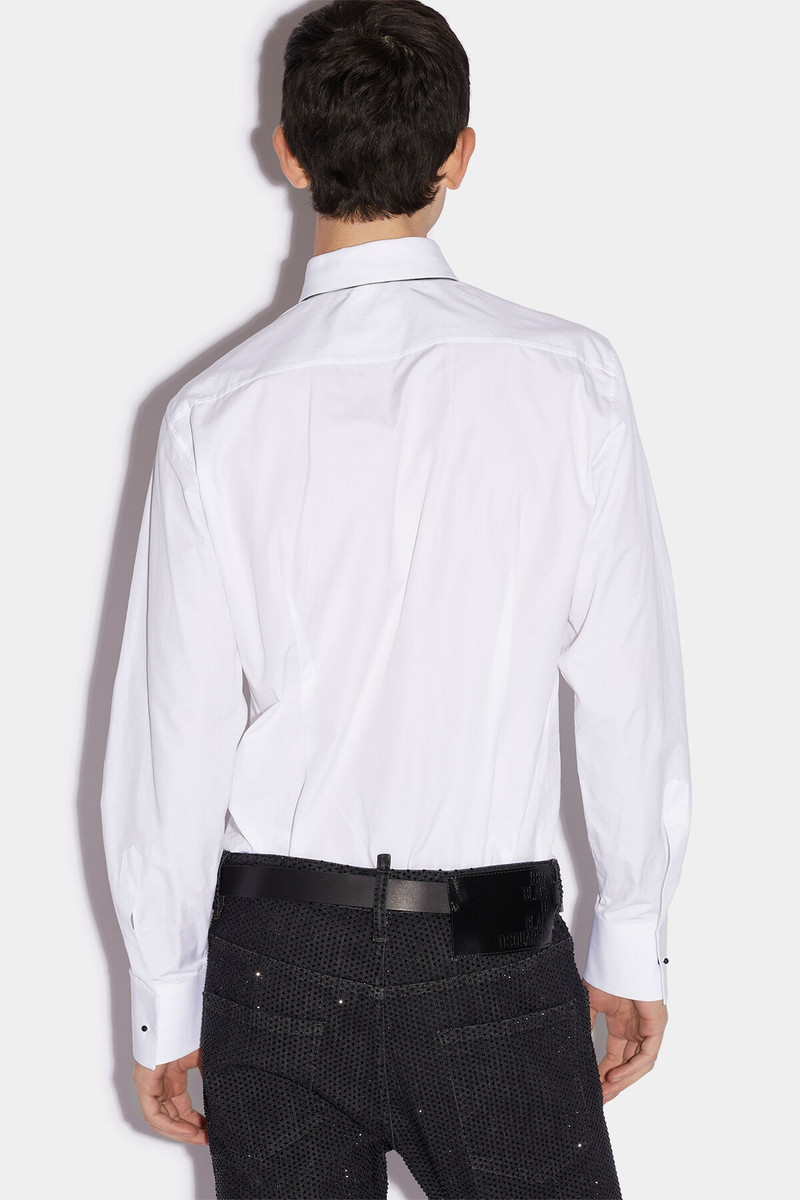 DSQUARED2 IBRA BLACK ON BLACK SLIM FIT TUX SHIRT outlook