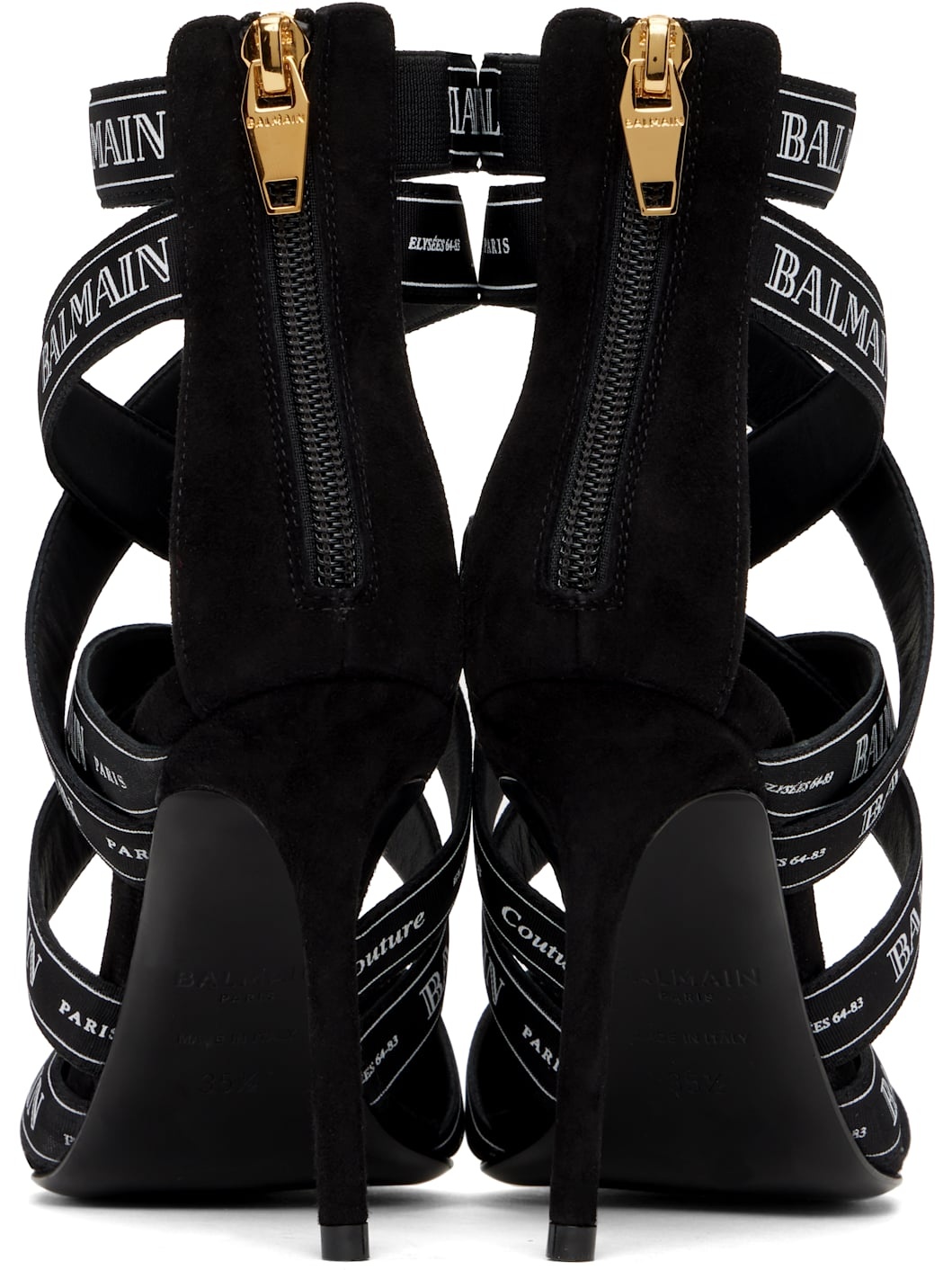 Black Couture Suede Heels - 2