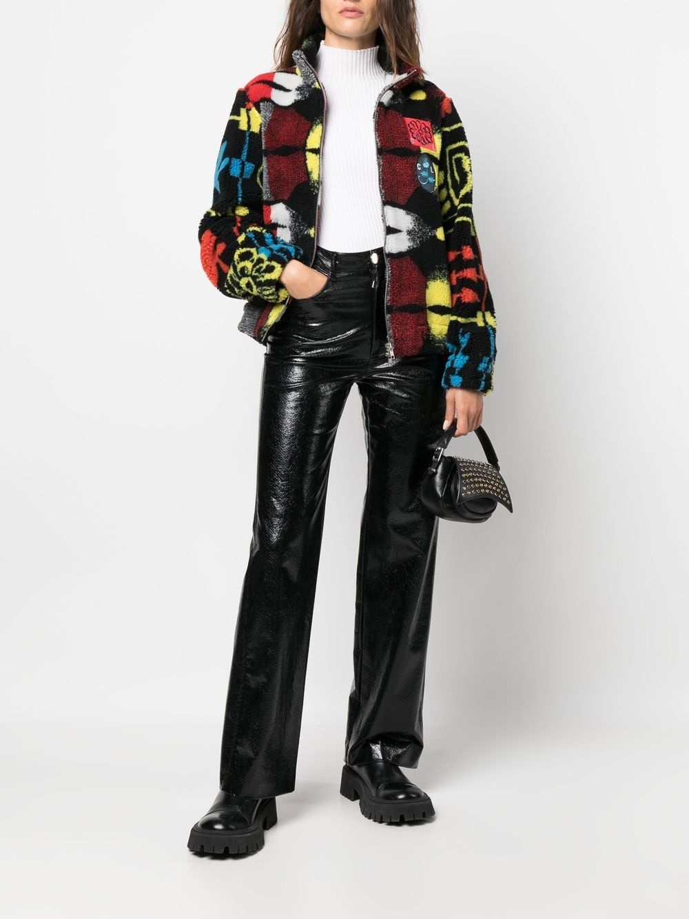 abstract-print zip-up bomber jacket - 2