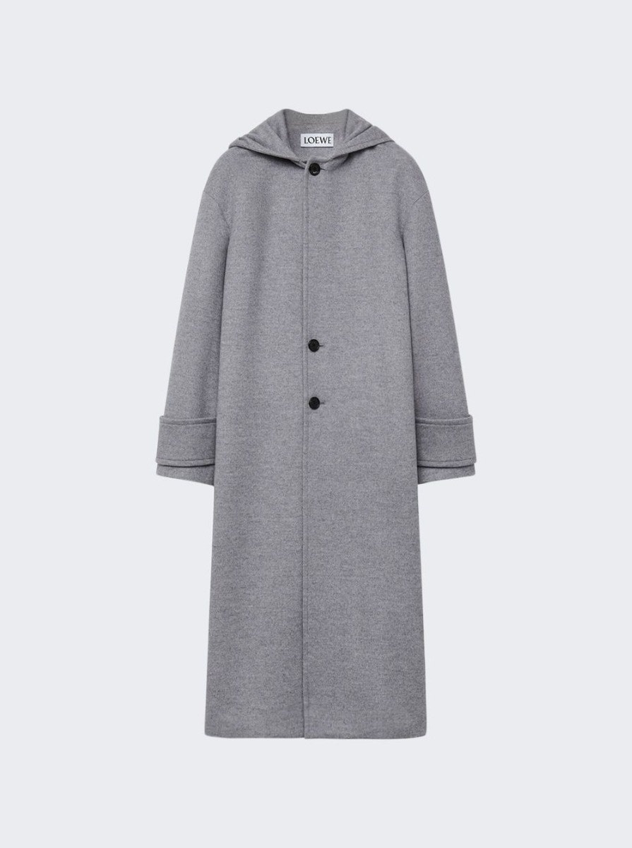 Hooded Coat Mélange Grey - 2