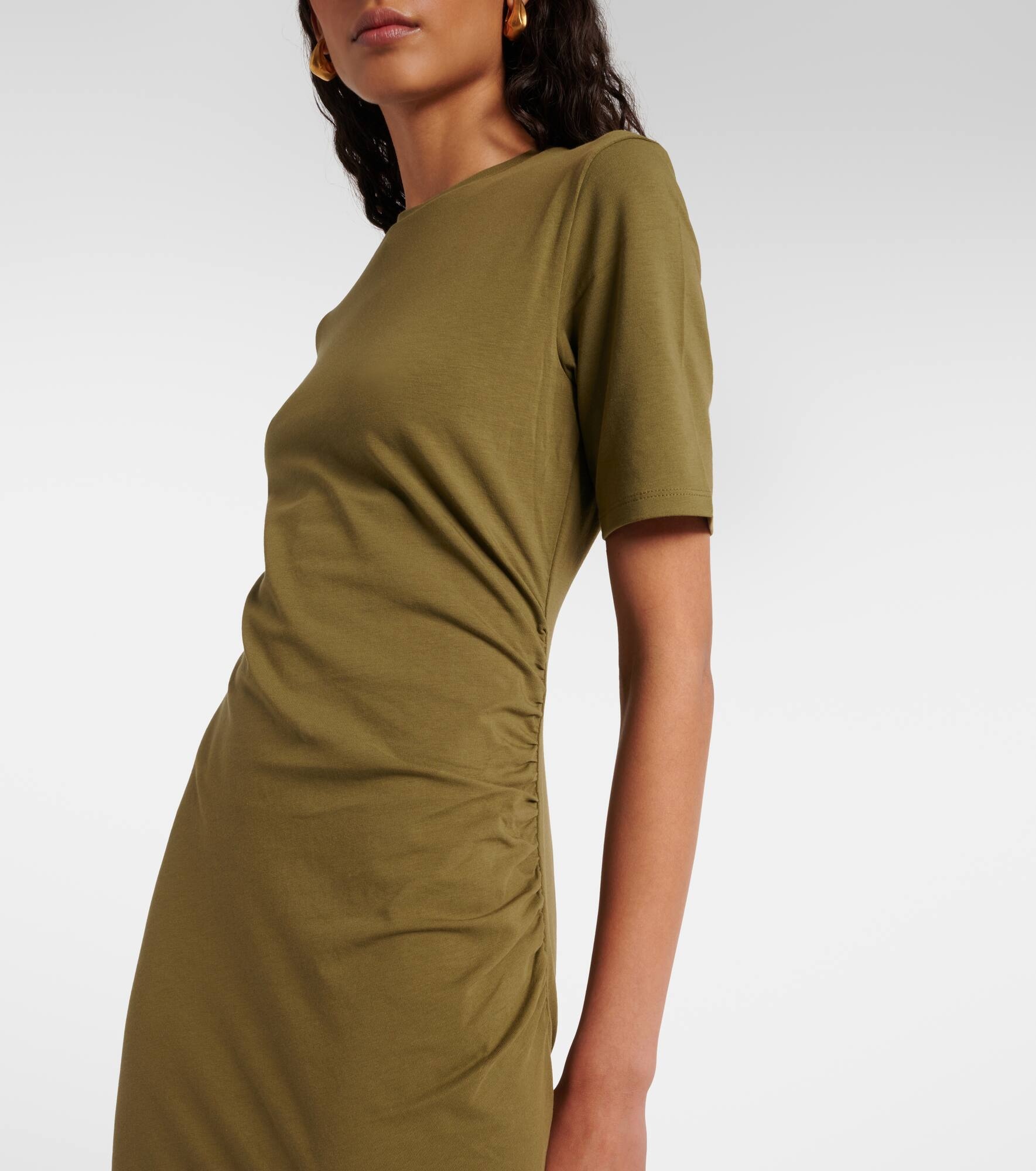 Cotton-blend jersey midi dress - 5