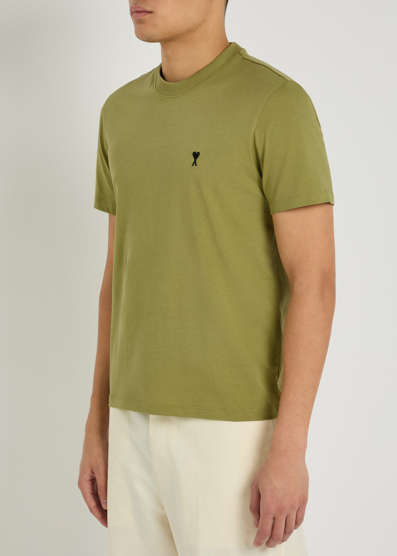 AMI Paris Ami Paris Logo-embroidered Cotton T-shirt outlook