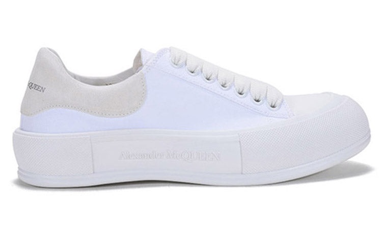Alexander McQueen Deck Skate Plimsoll Lace Up 'White White' 654594W4MV79000 - 2
