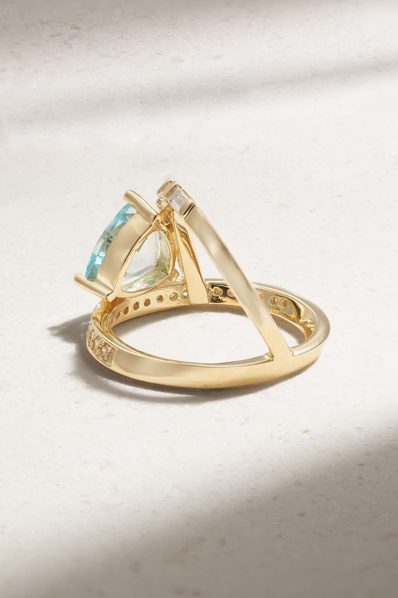 14-karat gold, topaz and diamond ring - 3