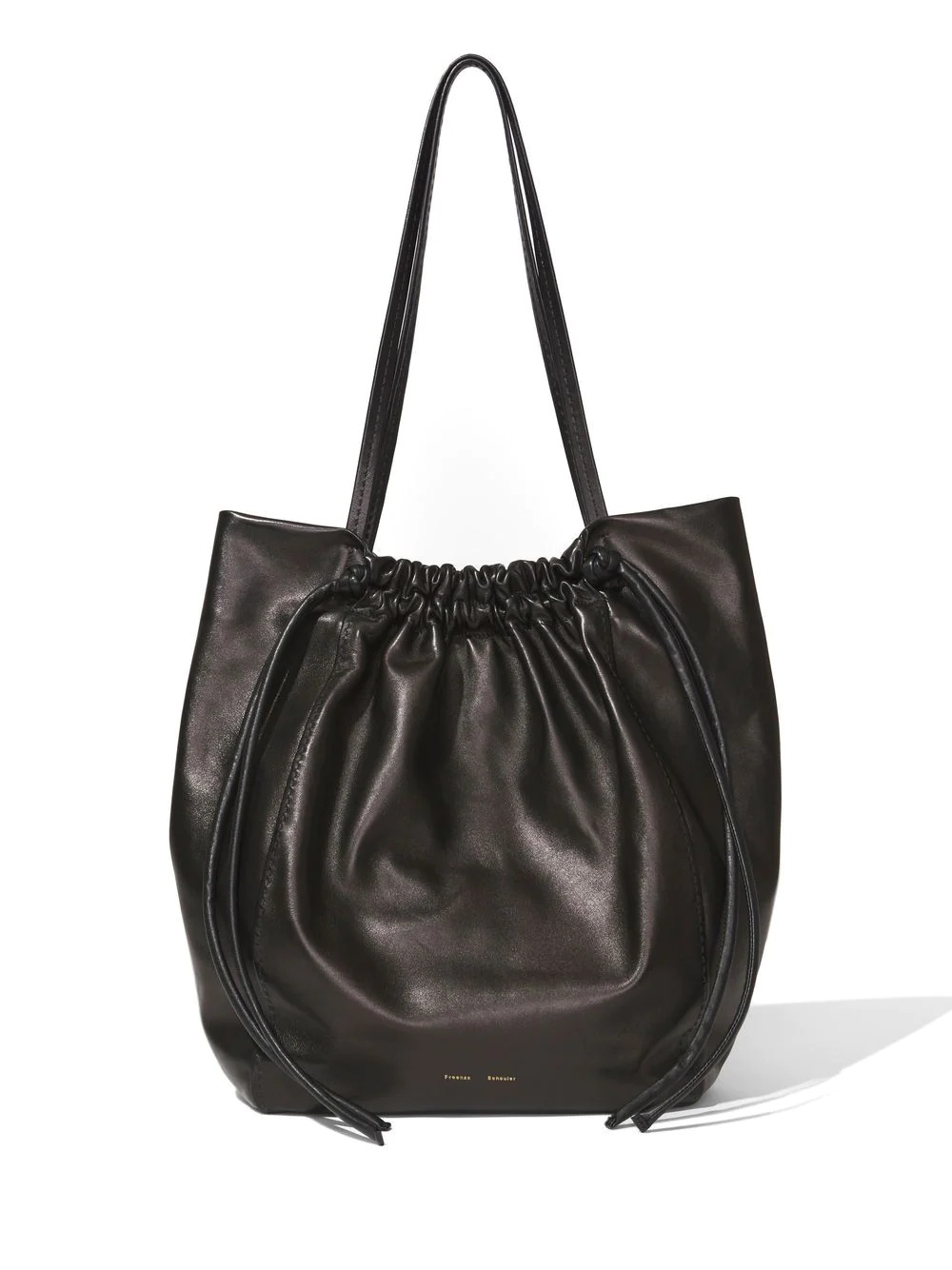 drawstring leather tote bag - 1