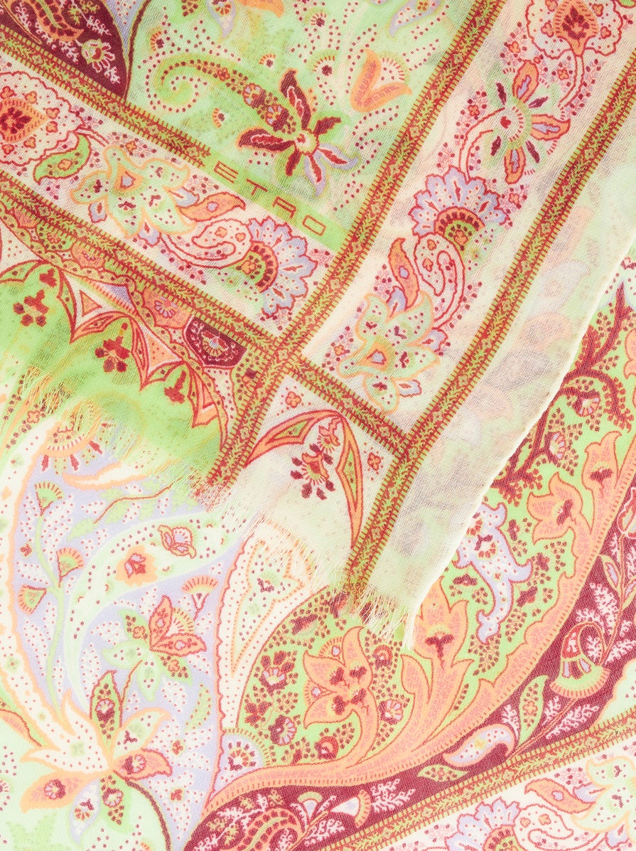 FLORAL PAISLEY CASHMERE SCARF 3