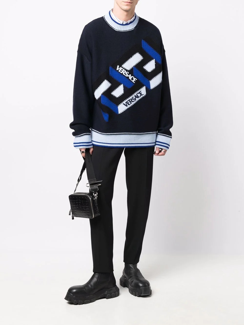 logo-print crew neck jumper - 2