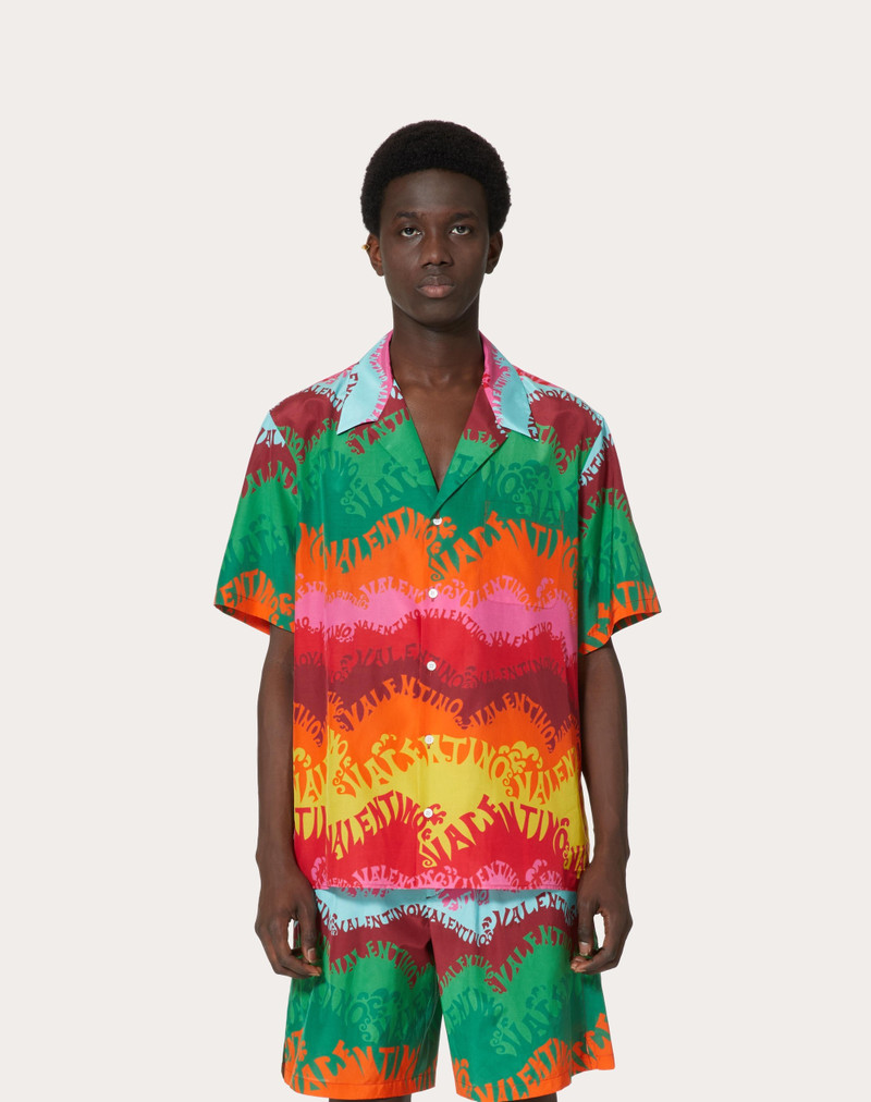 SILK AND COTTON SHIRT IN VALENTINO WAVES MULTICOLOR PRINT 3
