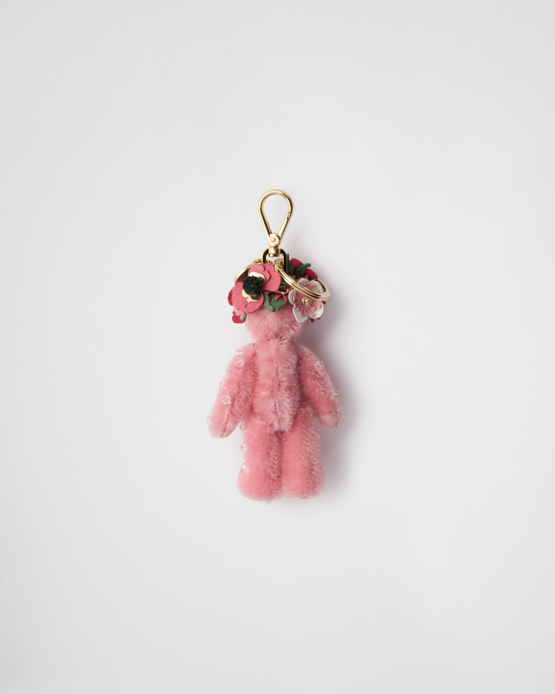 Teddy bag charm with metal ring 3