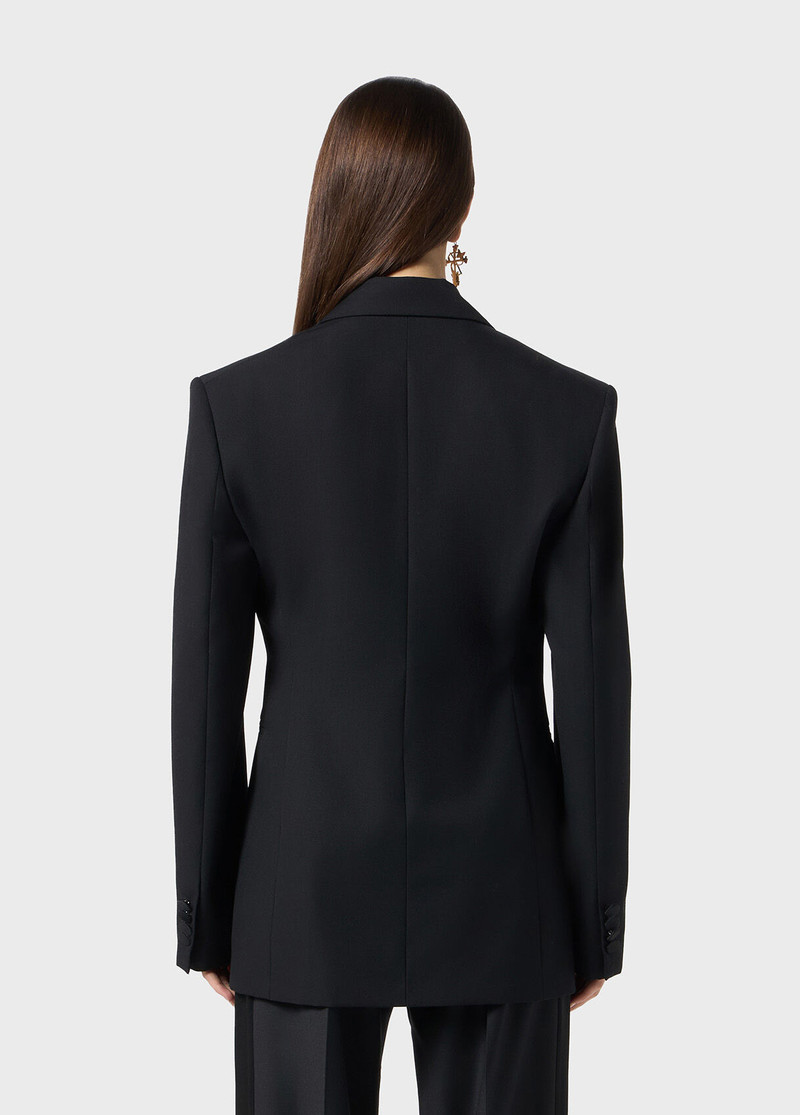SINGLE-BREASTED JACKET IN GRAIN DE POUDRE WOOL 3