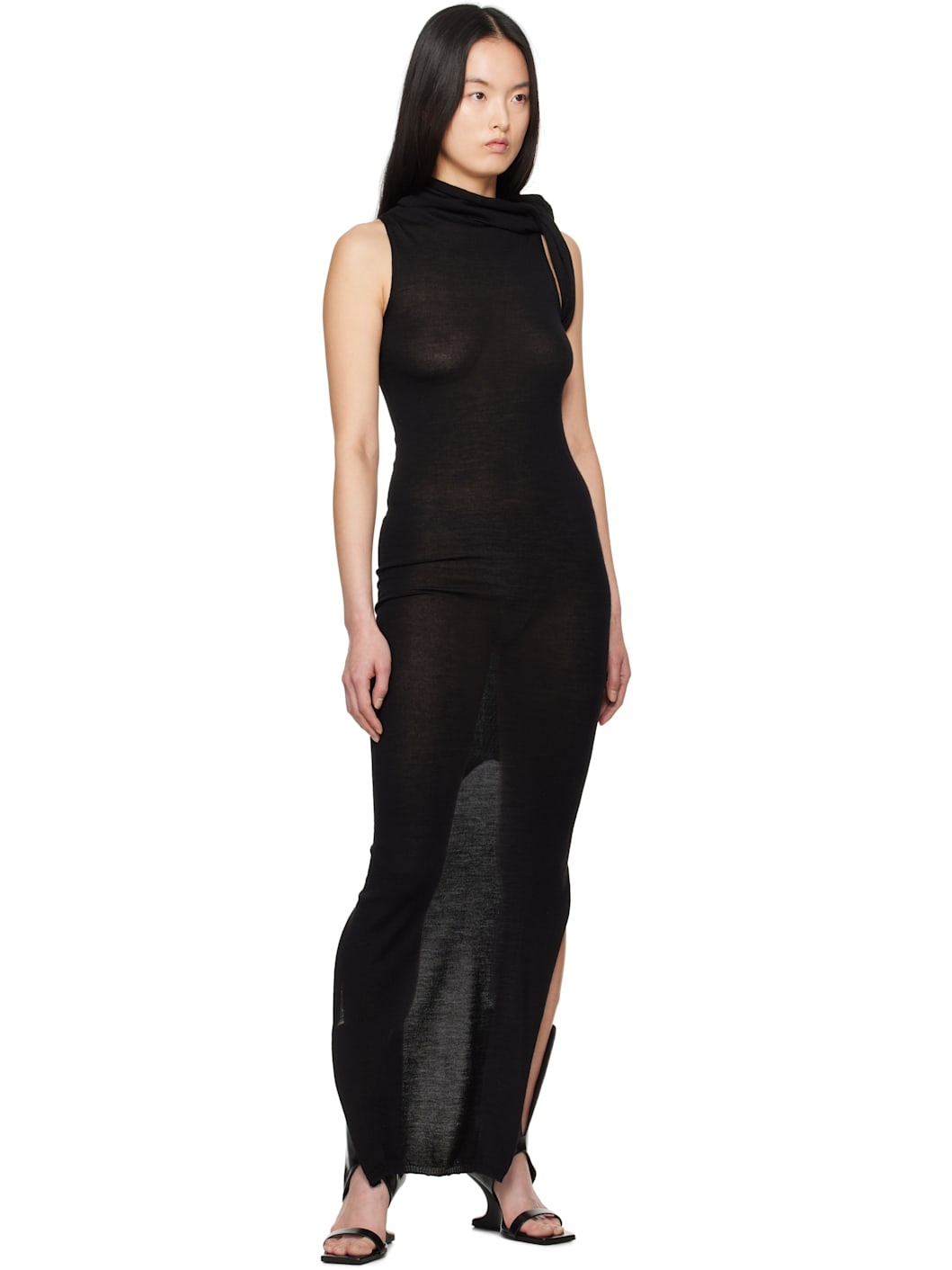 Black Hollywood Banded T Maxi Dress - 4