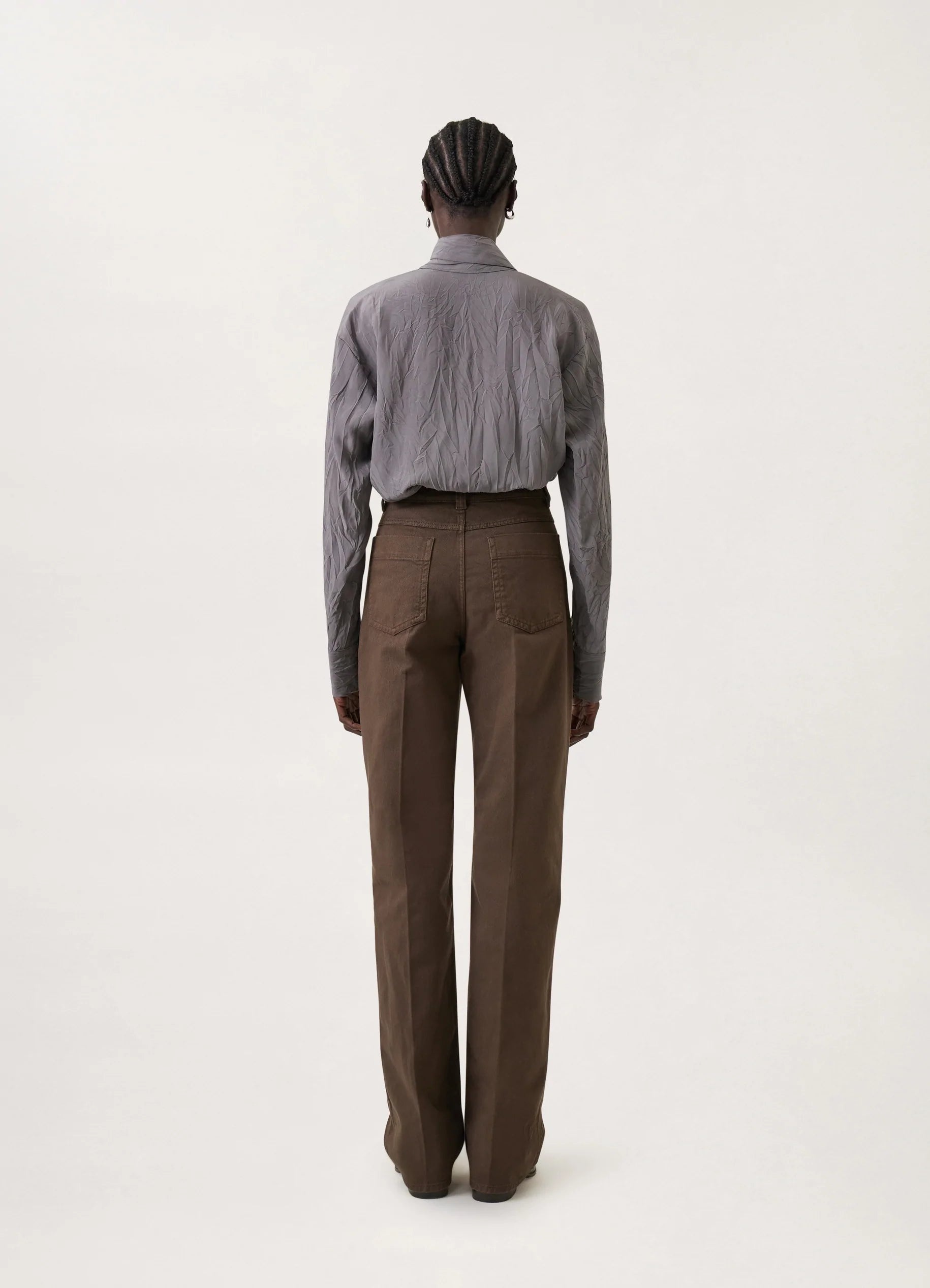 DENIM HIGH WAISTED PANTS
GARMENT DYED DENIM - 3