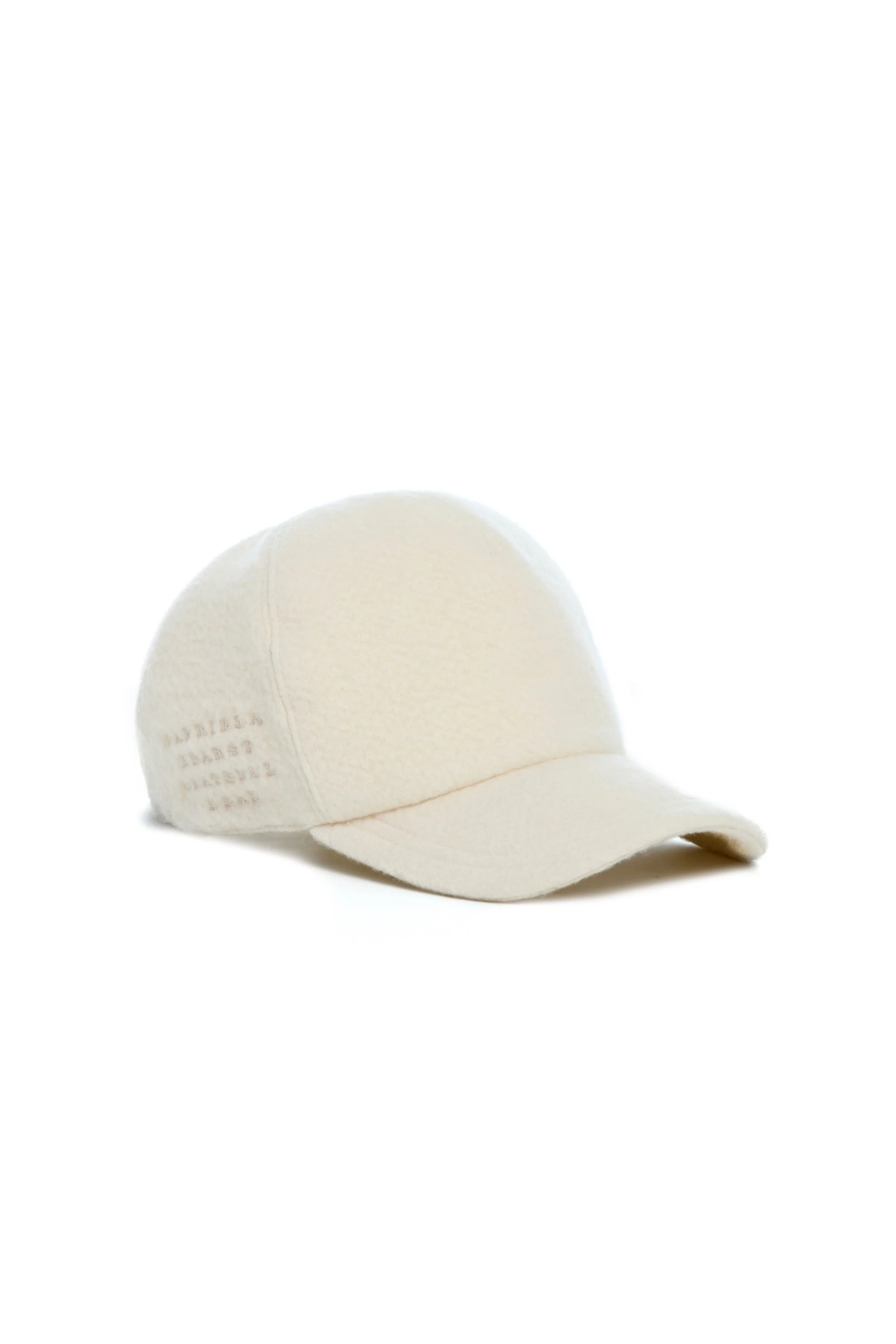 Zed Baseball Hat in Ivory Double-Face Recycled Cashmere Felt - 1