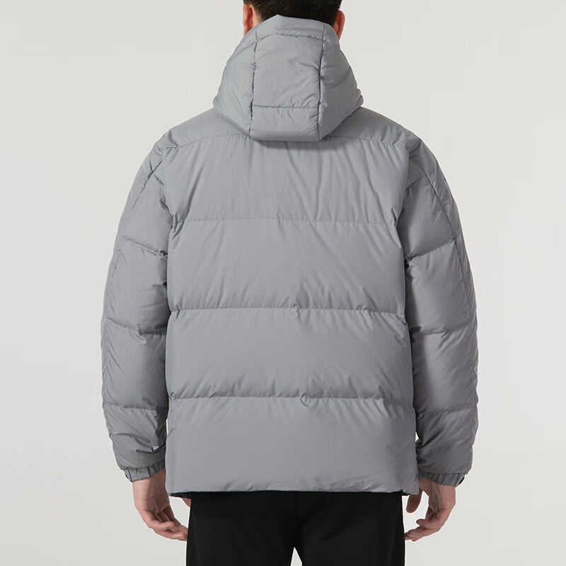 adidas 3-Stripe Puff Down Coat 'Gray Black' IT8733 - 4