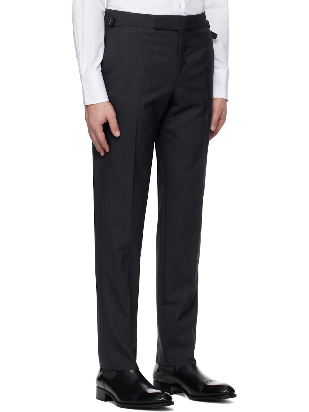 Gray Super Plain Weave O'Connor Trousers - 2