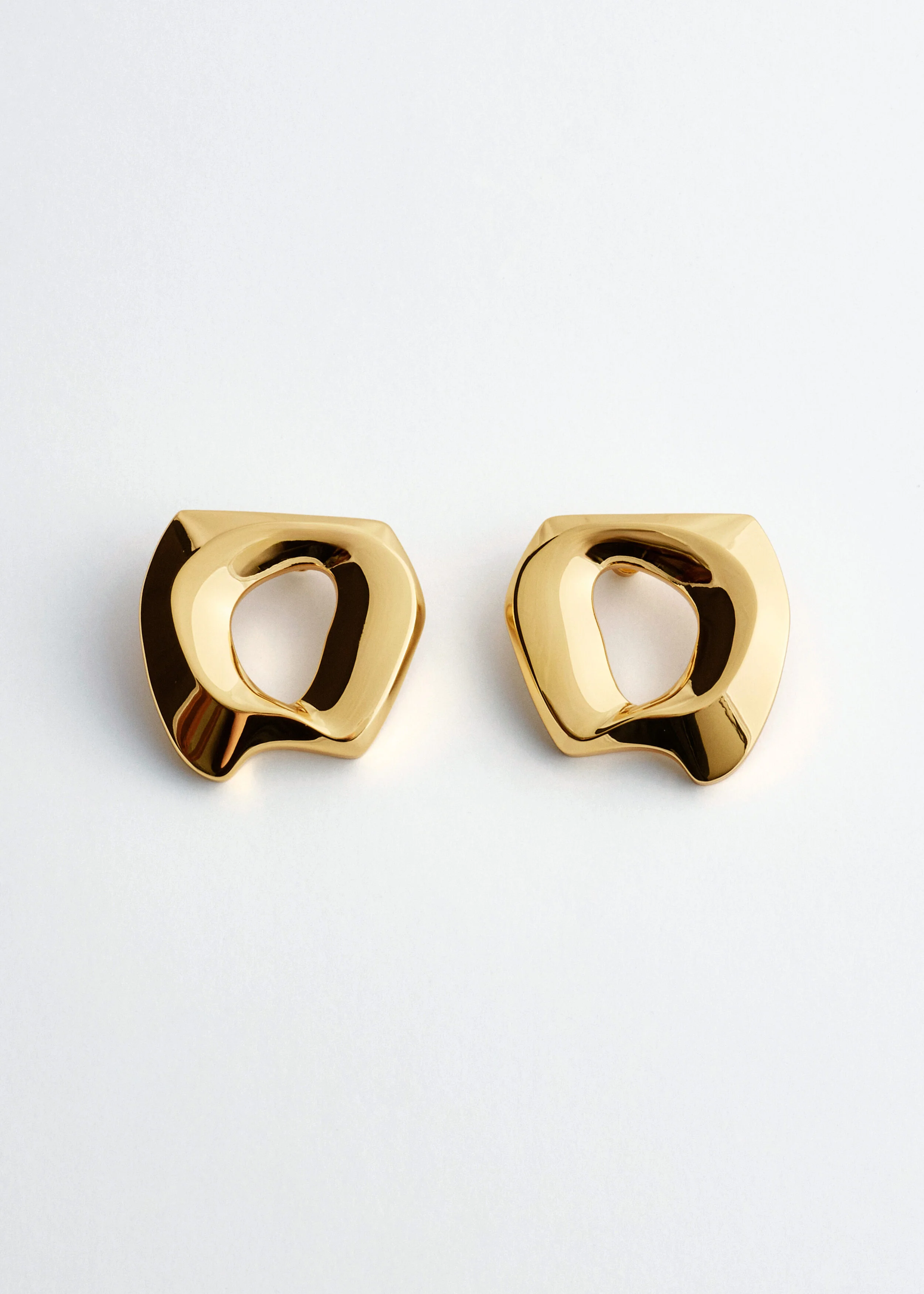 Sculptural Cutout Brass Earrings - 1