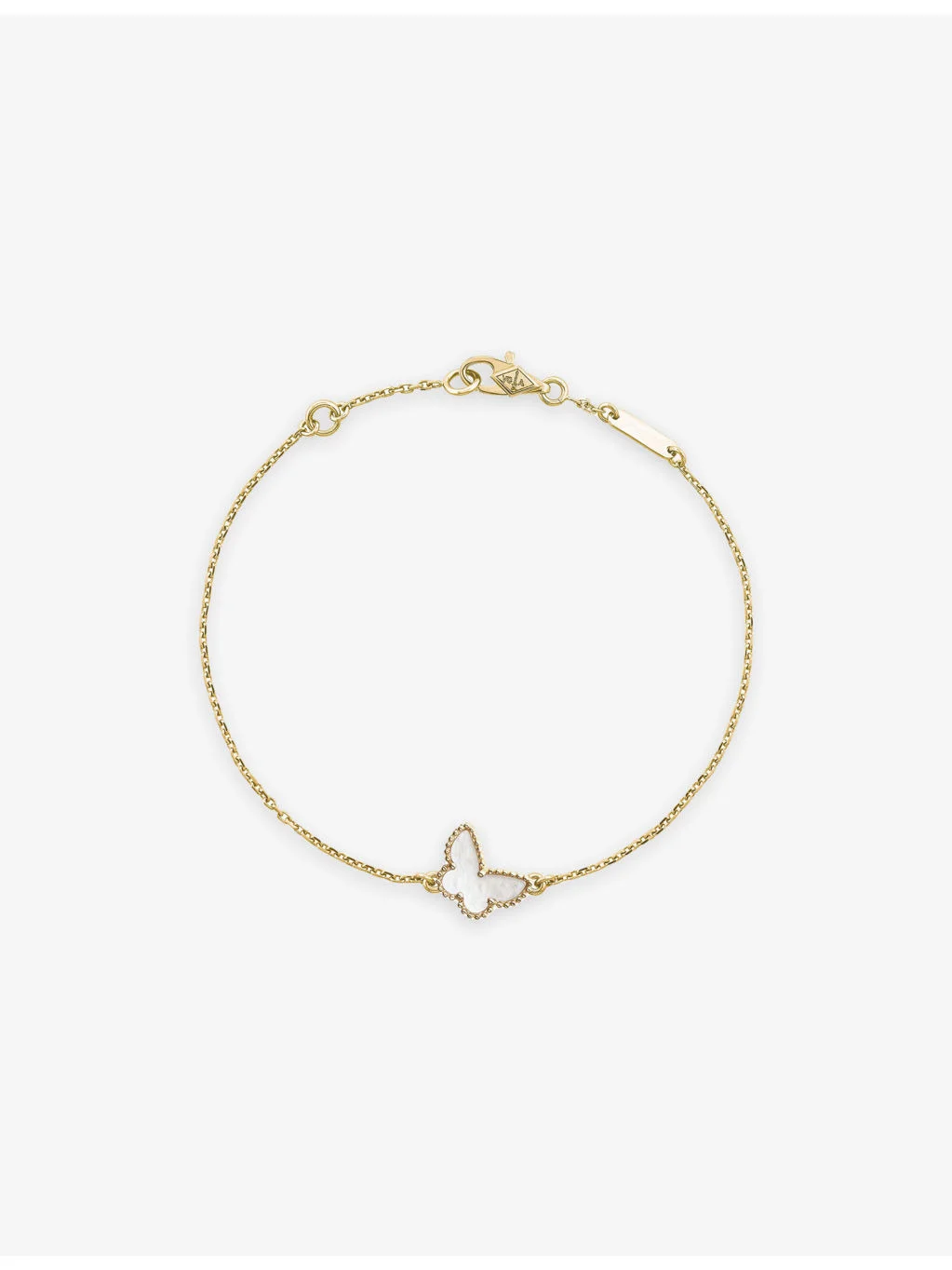 Sweet Butterflies 18ct Yellow Gold And White Mother-Of-Pearl Bracelet - 1