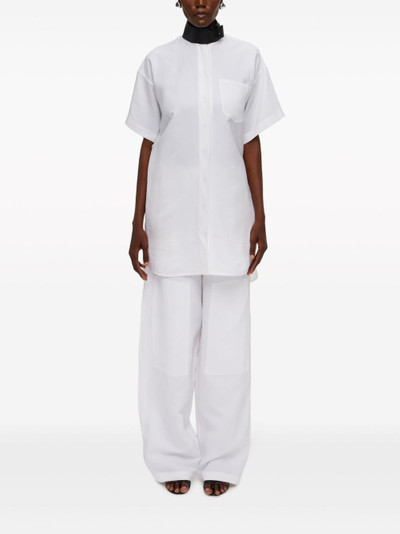 FERRAGAMO patch-detail linen-blend trousers outlook