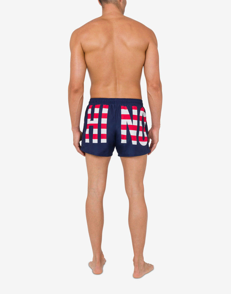 SWIM BOXER STRIPED LETTERING LOGO 3