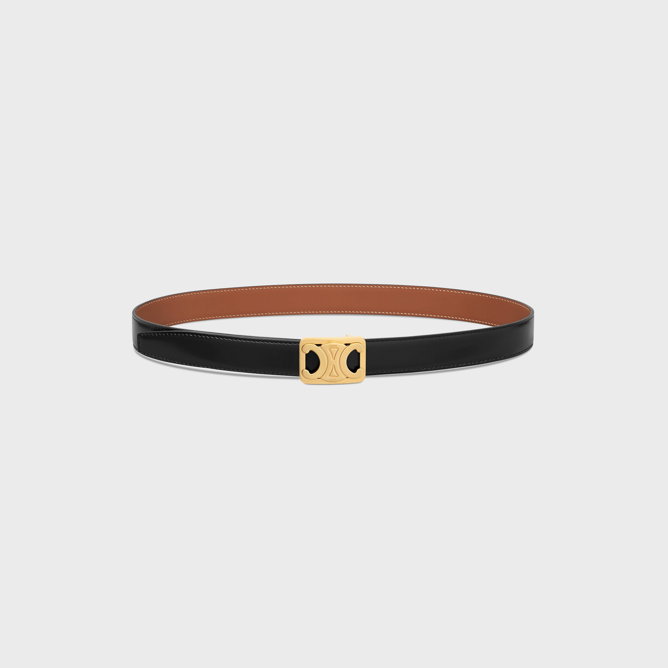 CELINE MEDIUM REVERSIBLE FRAMED TRIOMPHE BELT in TAURILLON