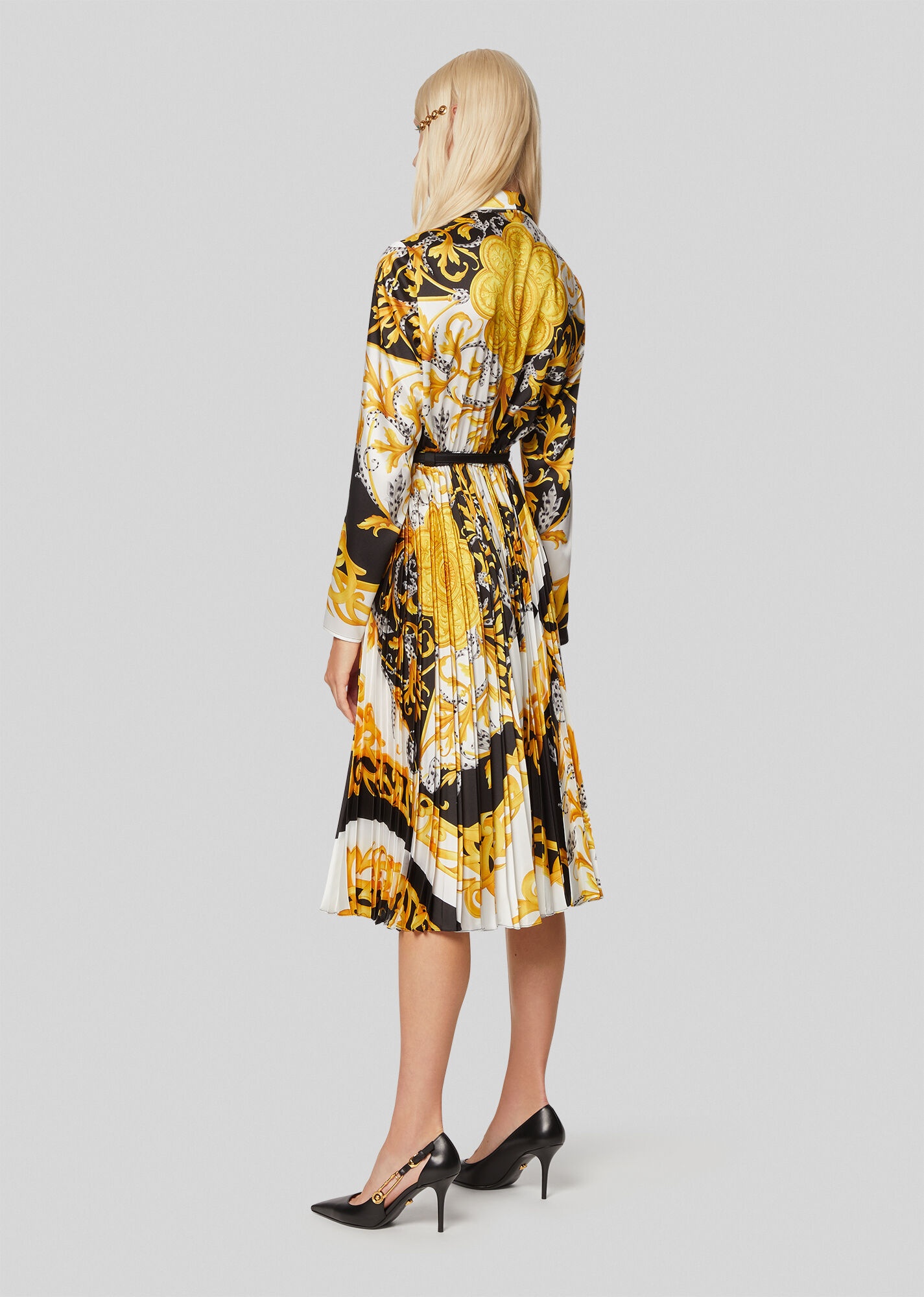 Barocco Acanthus Print Silk Shirt Dress - 3