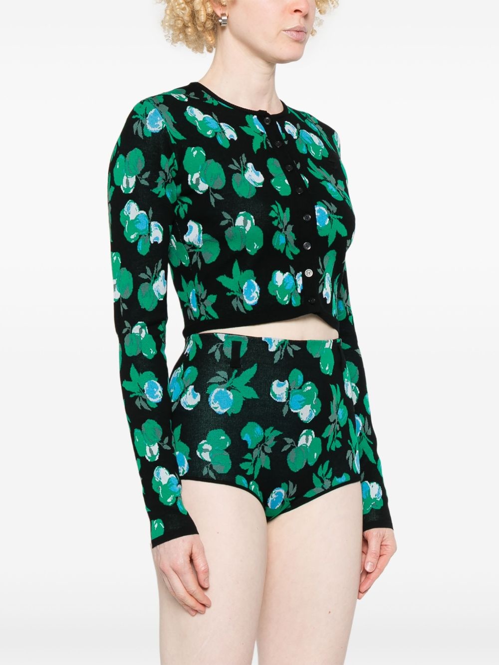 floral-jacquard cardigan - 3