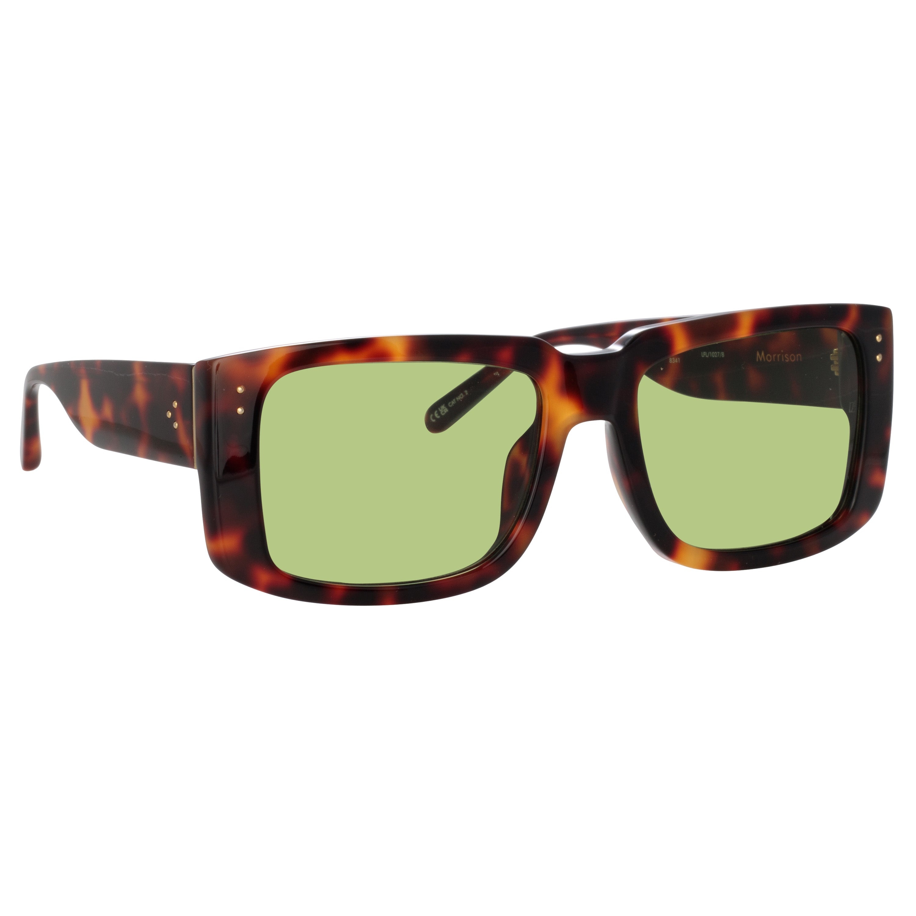 MORRISON RECTANGULAR SUNGLASSES IN TORTOISESHELL AND GREEN - 2