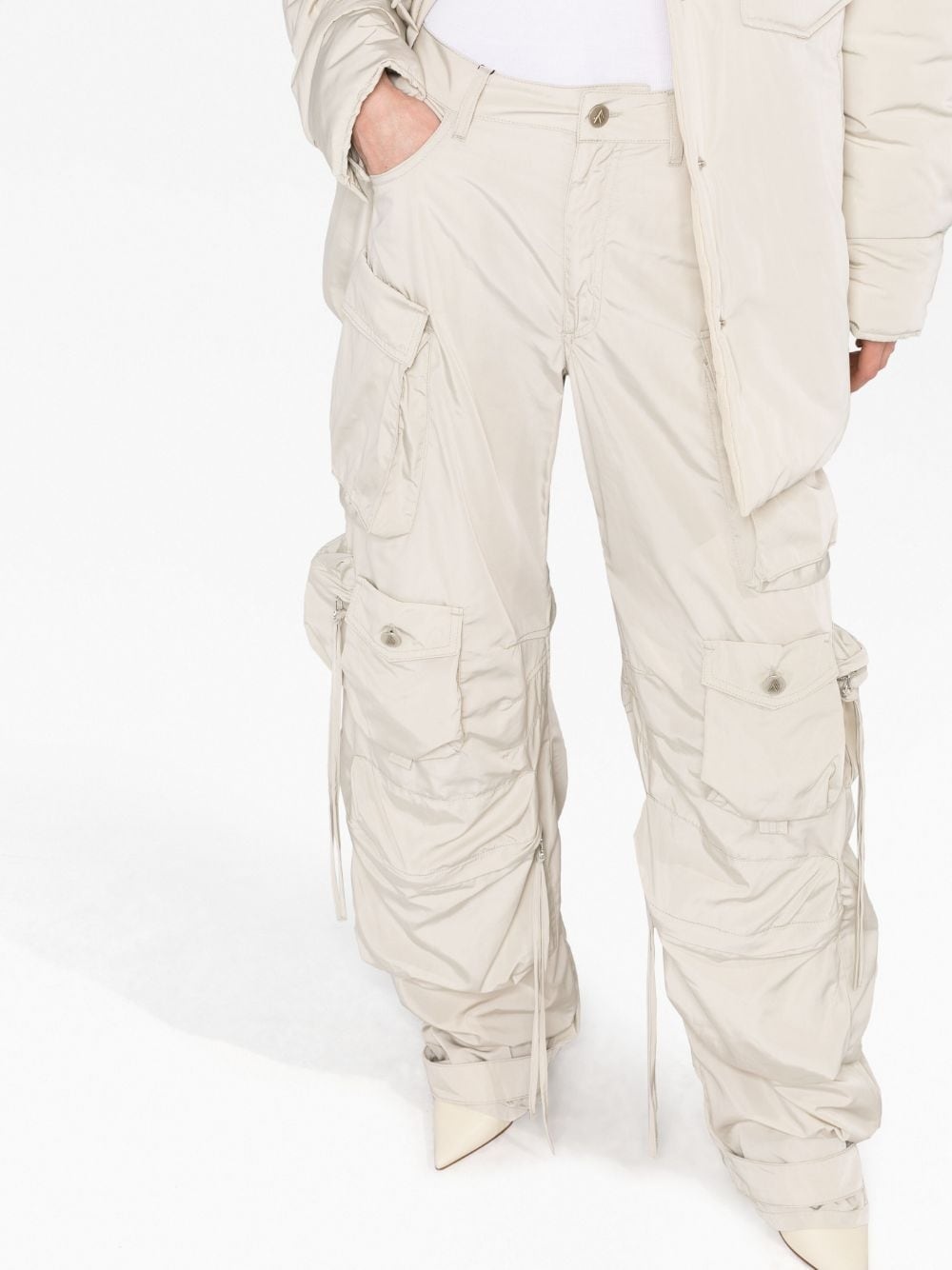 high-waisted cargo trousers - 5