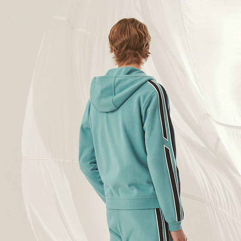 Hermès "Run H" zipped hooded sweater outlook
