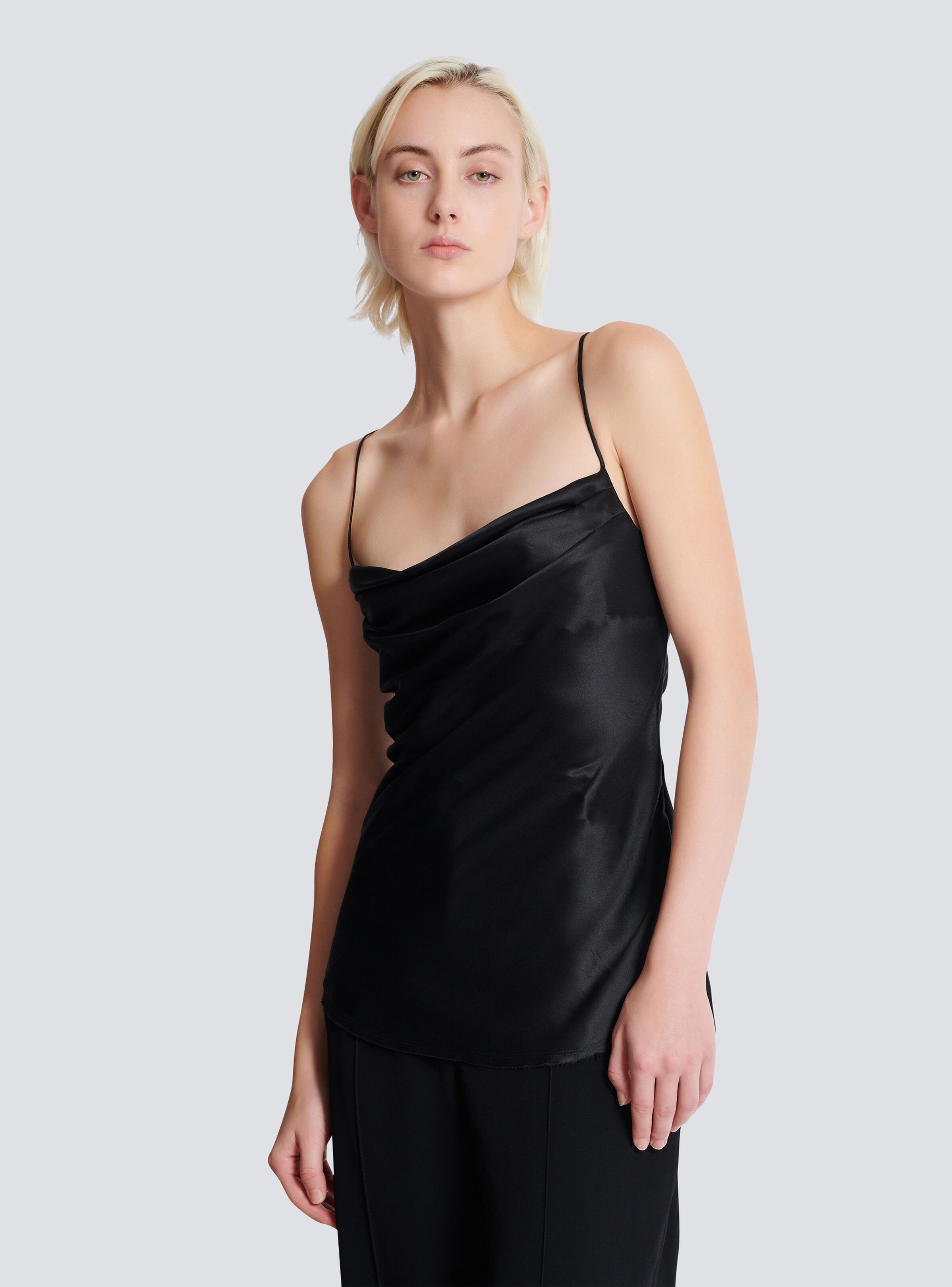 Draped satin top - 6