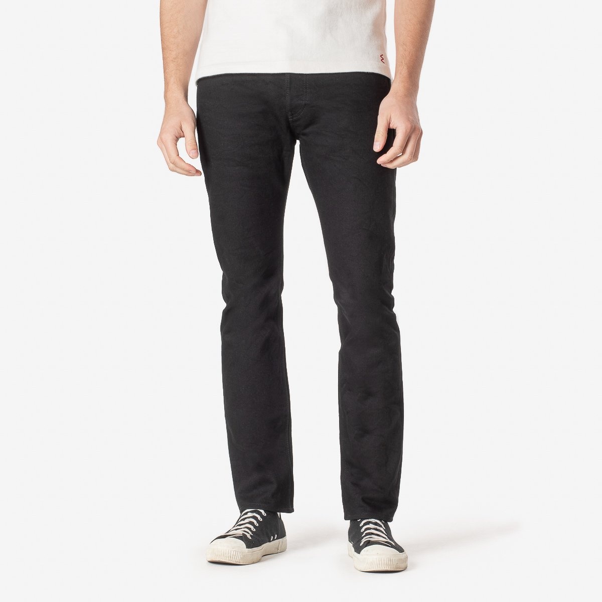 IH-555S-142bb 14oz Selvedge Denim Super Slim Cut Jeans - Black/Black - 2