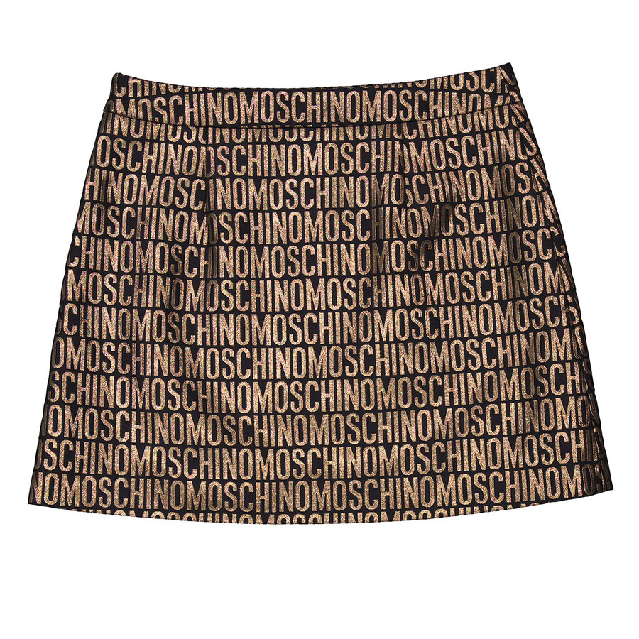 Moschino Logo-Jacquard Metallic Skirt - 6