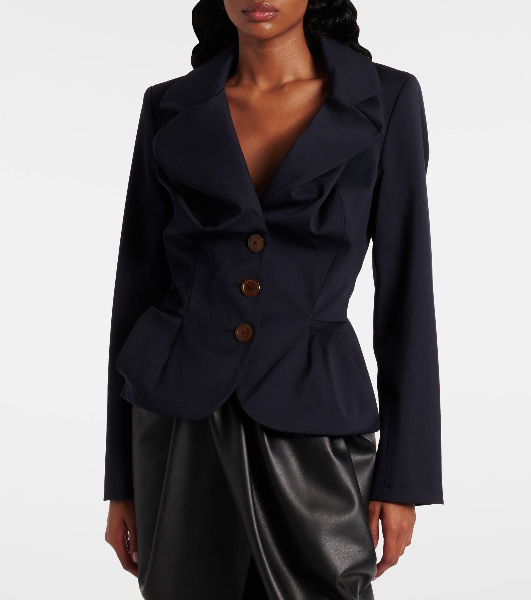 Draped wool jacket - 6