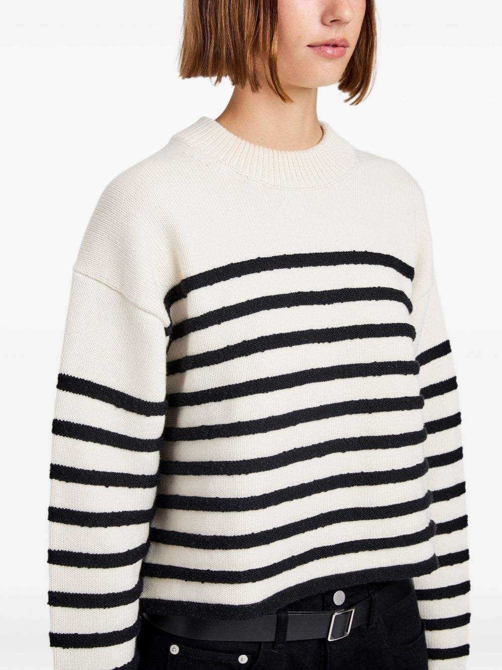 striped cropped sweater - 6