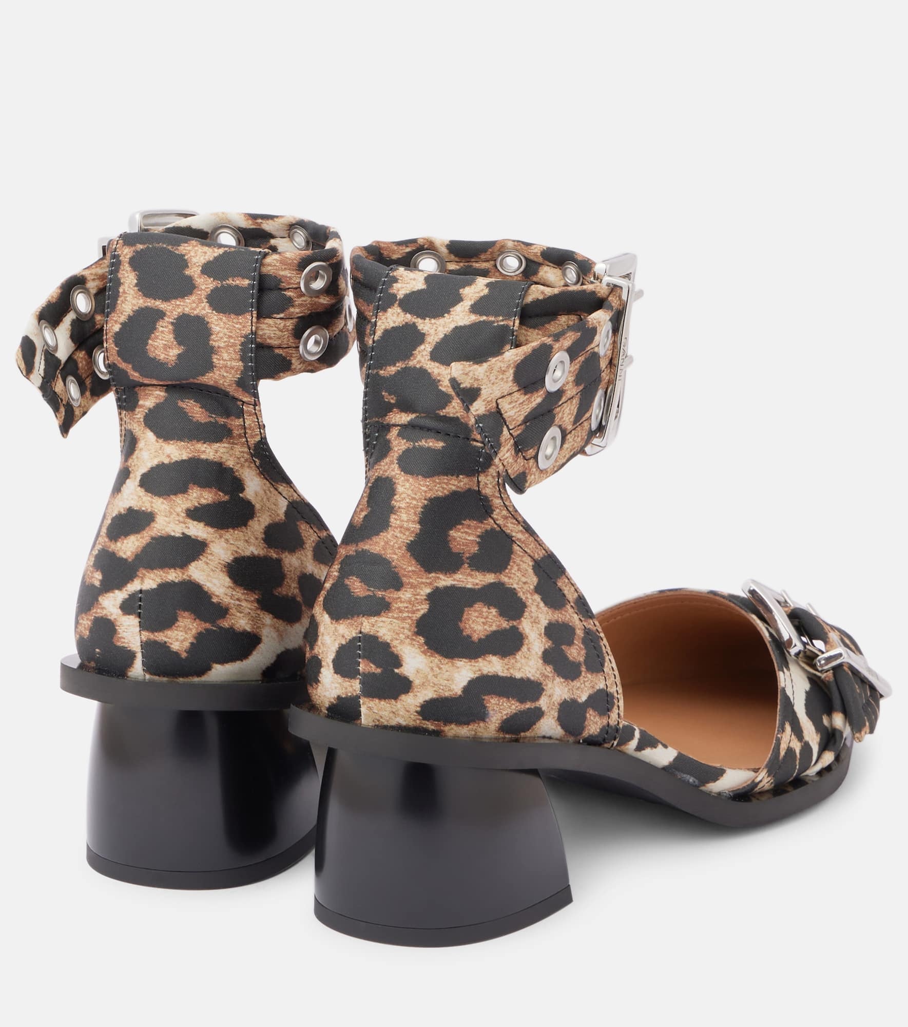 Leopard-print satin pumps - 2