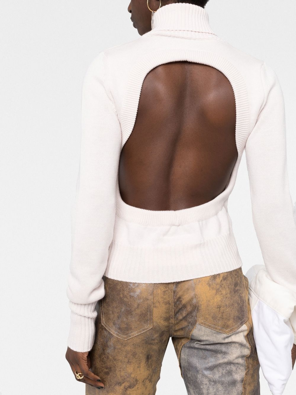 open-back roll-neck top - 5